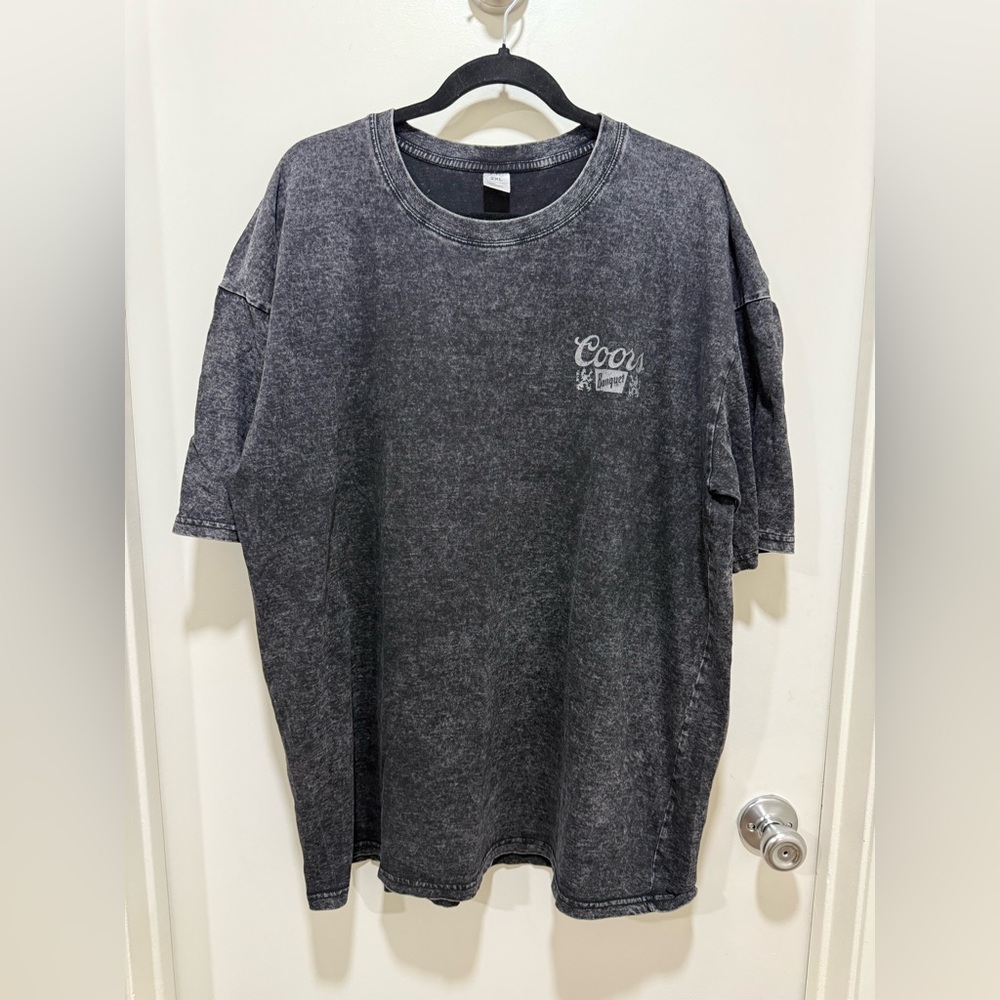 Coors Banquet Men's T-Shirt Large Cotton Distressed VINTAGE Wash Size 2XL Black